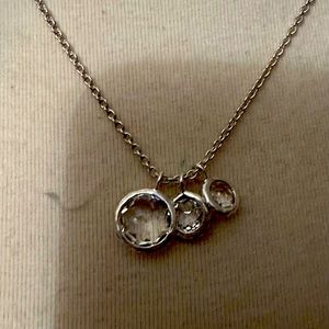 Ippolita triple pendant rock candy silver necklace bezel set stones